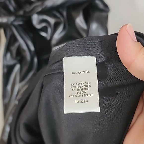 Sami & Jo faux leather batwing midi black dress NWT size M - Picture 7 of 14